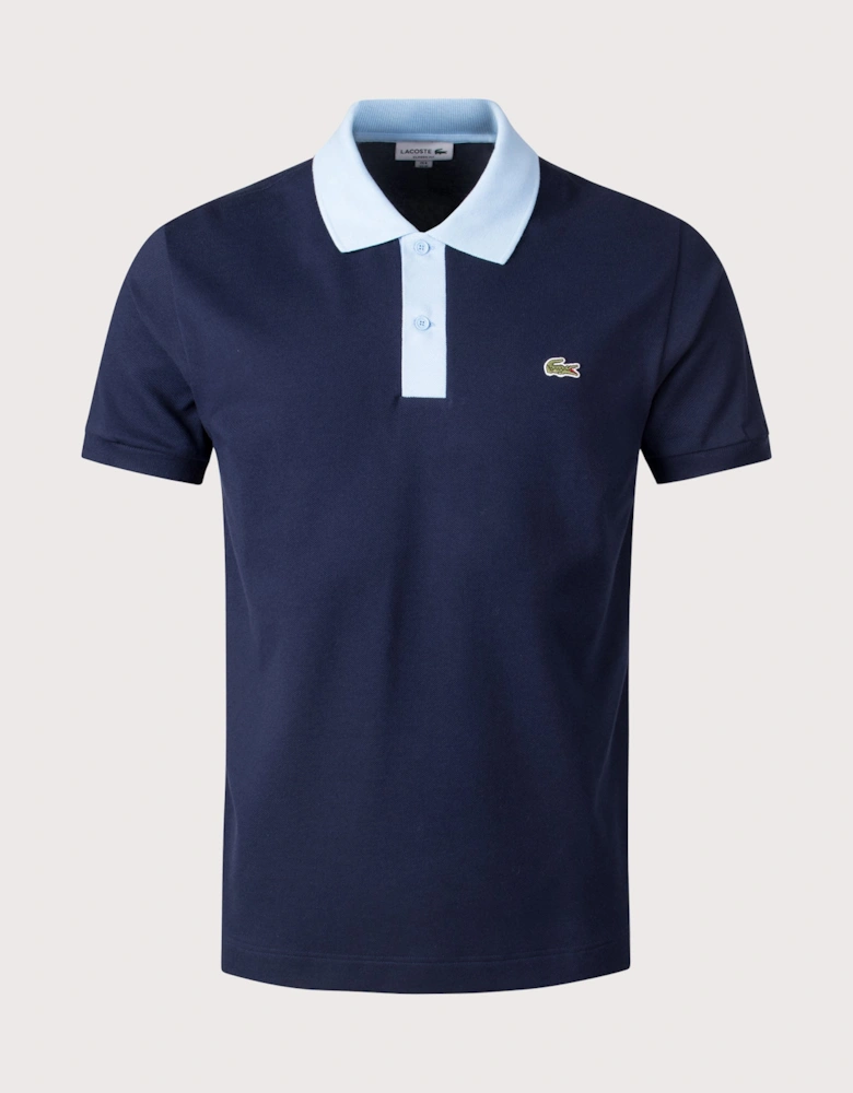 Ribbed Collar Polo Shirt