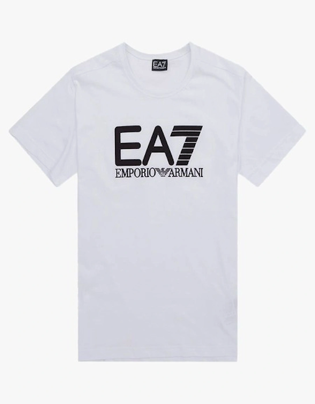Ea7 Men's White Embroidered Logo T Shirt  40 Large