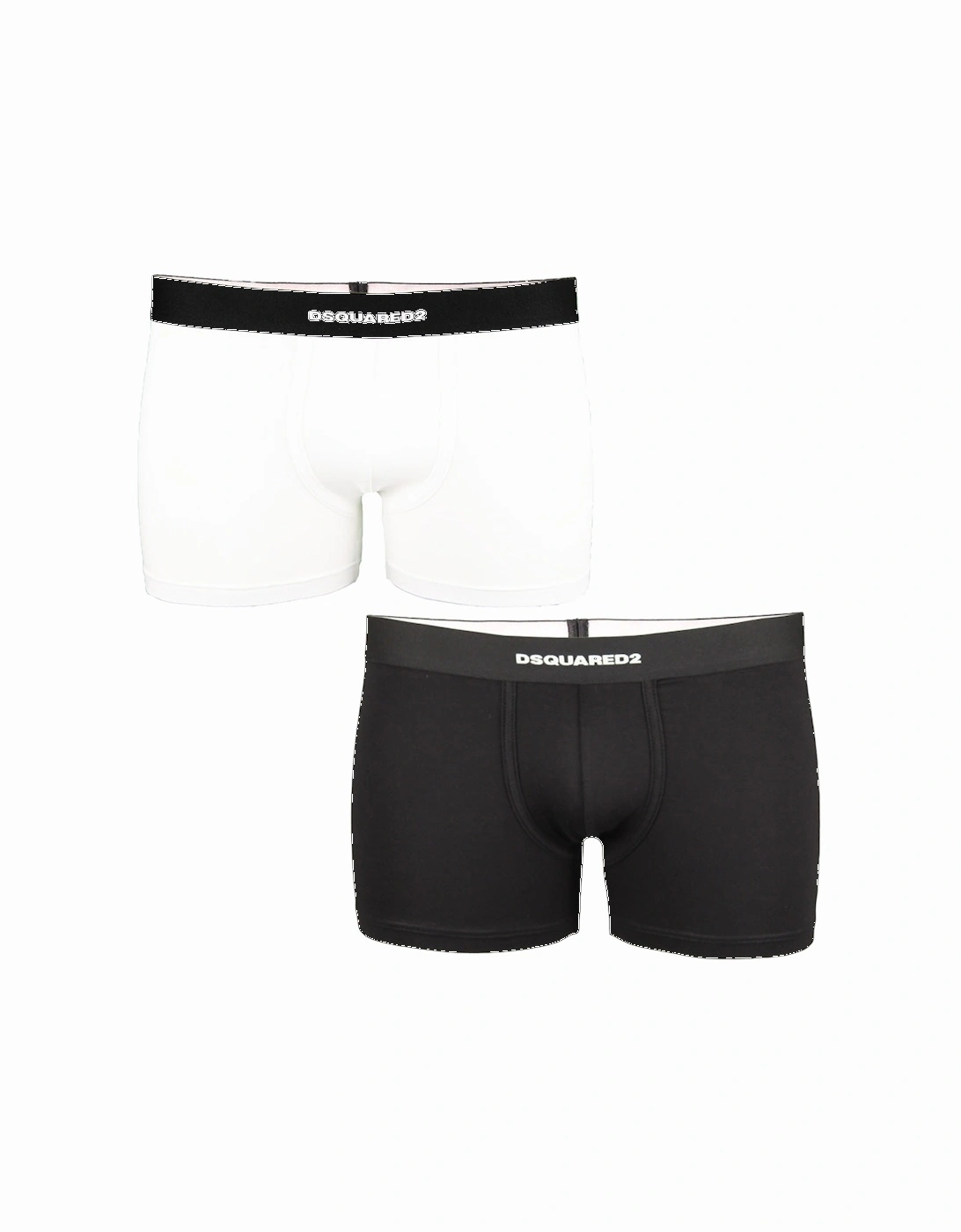 Dsquared2 Men's Black/White 2-Pack Boxer Trunks, - : 32/30/31 Small