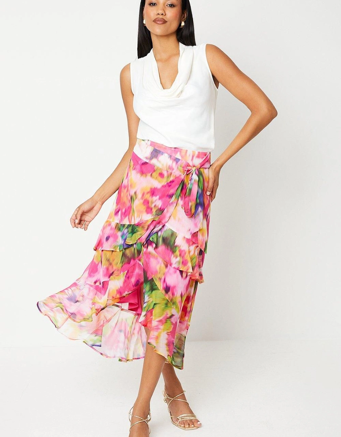 Printed Chiffon Wrap Skirt, 6 of 5