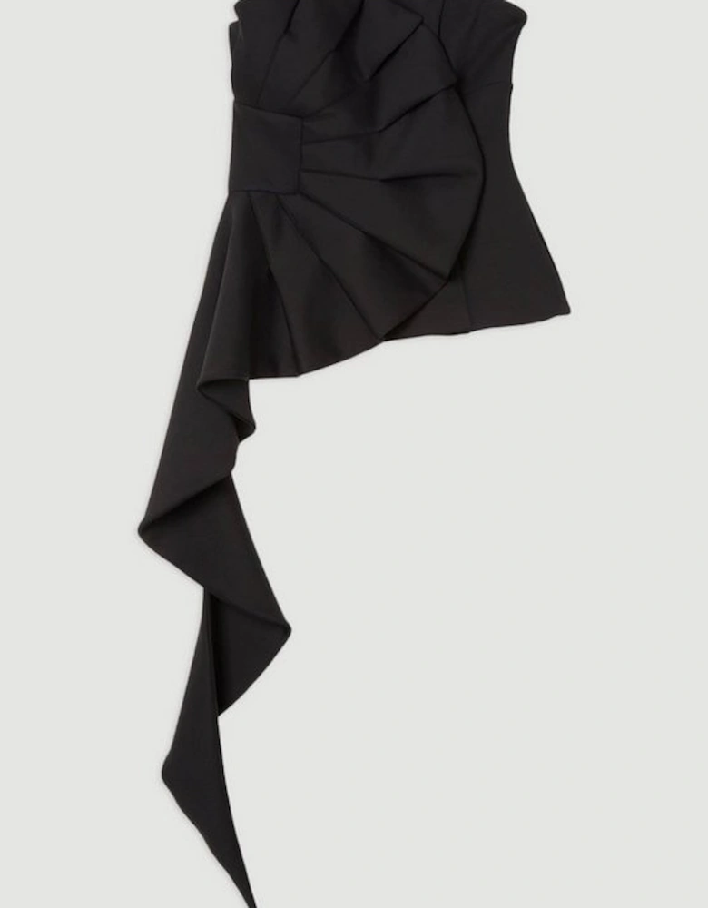 Scuba Drama Ruffle Strapless Woven Top