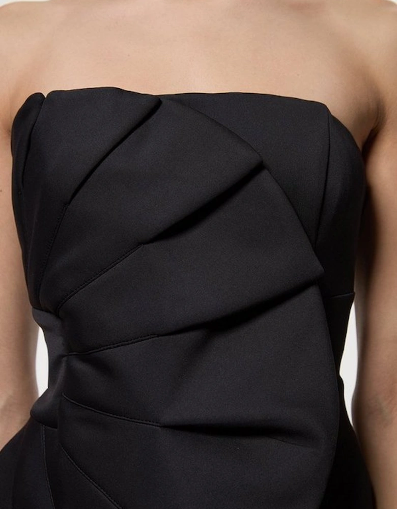 Scuba Drama Ruffle Strapless Woven Top