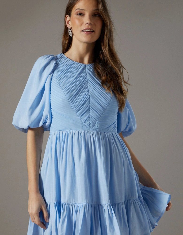 Baby Pleat Organza Mini Dress