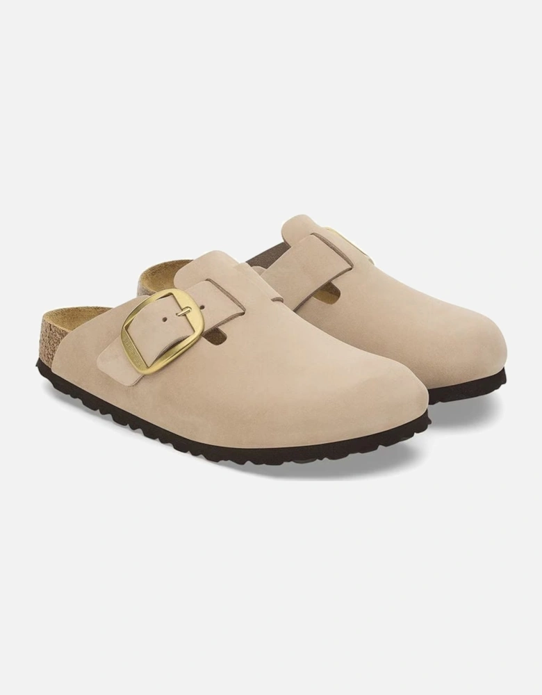 Birkenstock Women's Boston Big Buckle Nubuk Leather Regular Sandcastle