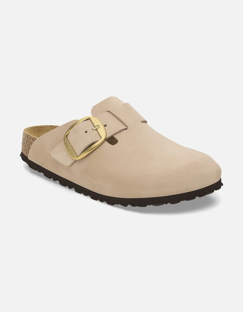 Birkenstock Women's Boston Big Buckle Nubuk Leather Regular Sandcastle