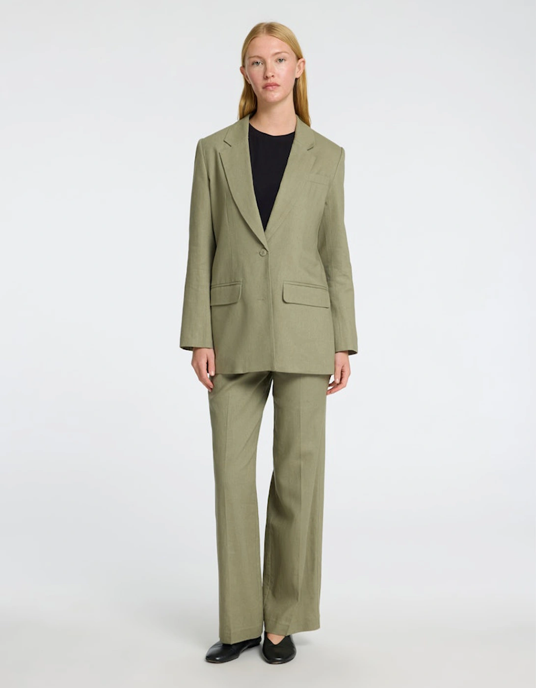 Femme Tania-Rita Long Sleeve Relaxed Blazer Vertiver