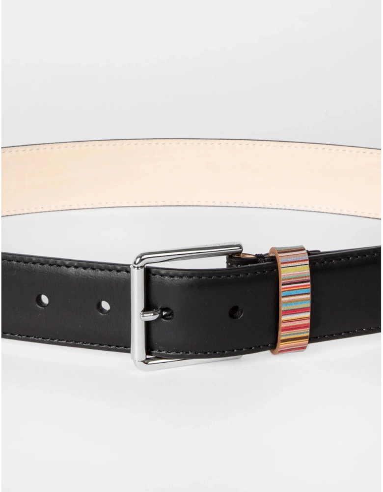 Stripe Keeper Belt 79 BLACK