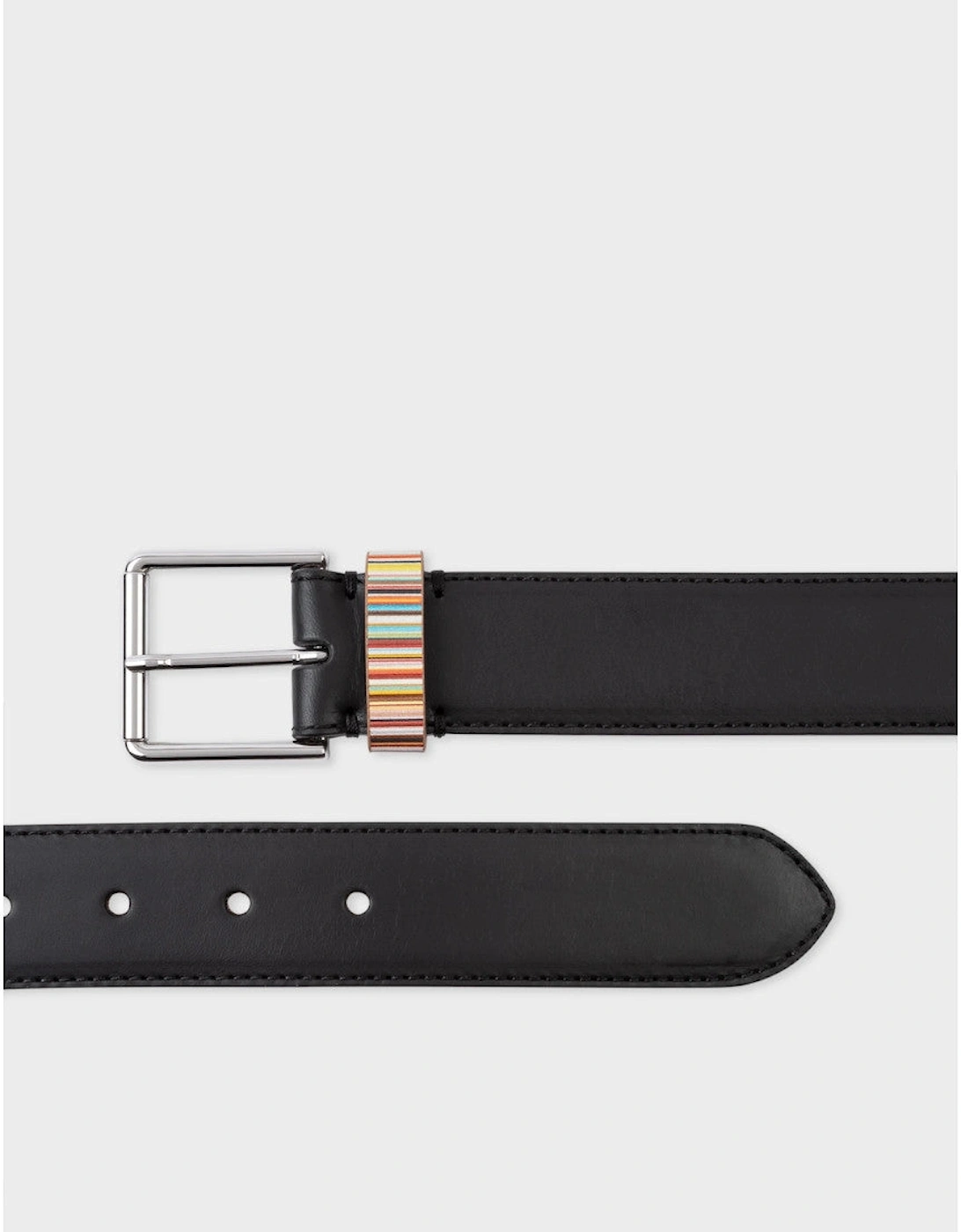 Stripe Keeper Belt 79 BLACK