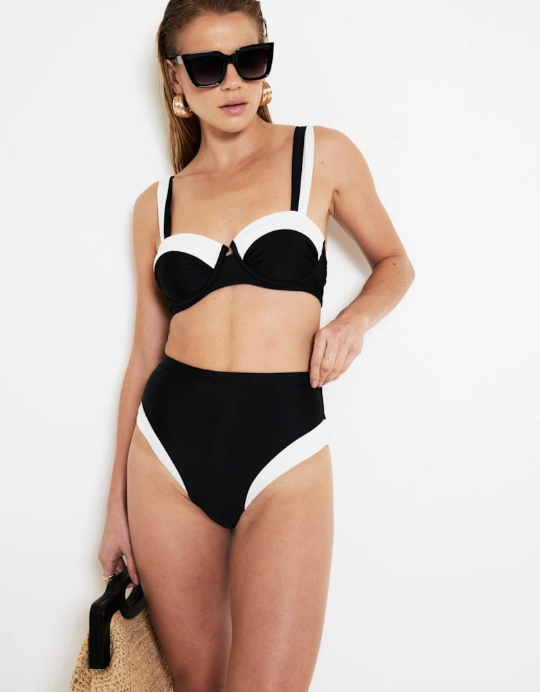 Mono High Waisted Bikini Brief - Black