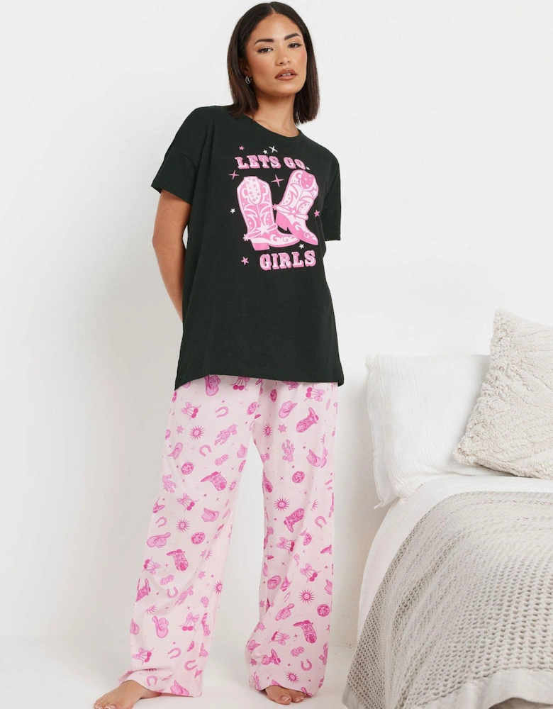 Lets Go Girls Wide Leg Pj Set