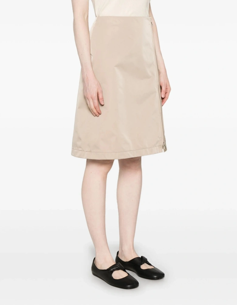 Womens Mid Length Skirt Beige