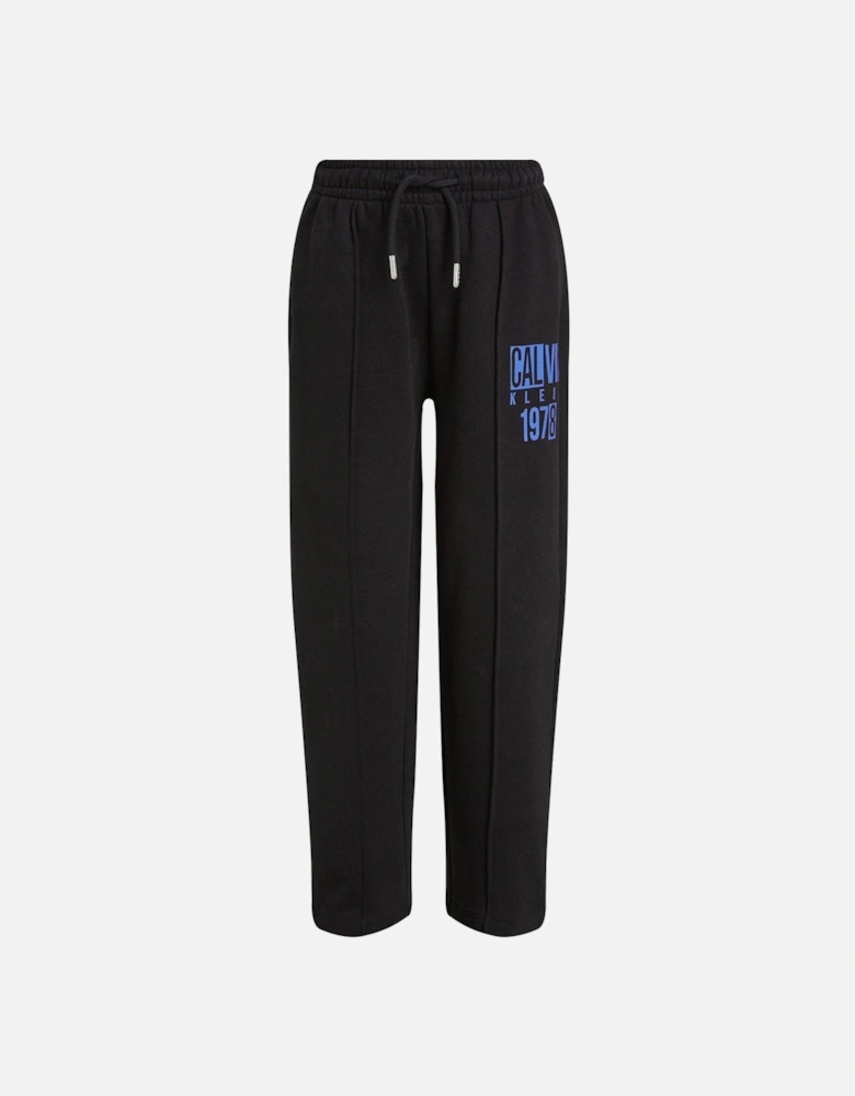 Boys Peached Terry Pintuck Jogger - Black