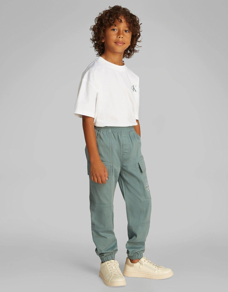 Boys Essential Woven Cargo Pants - Green