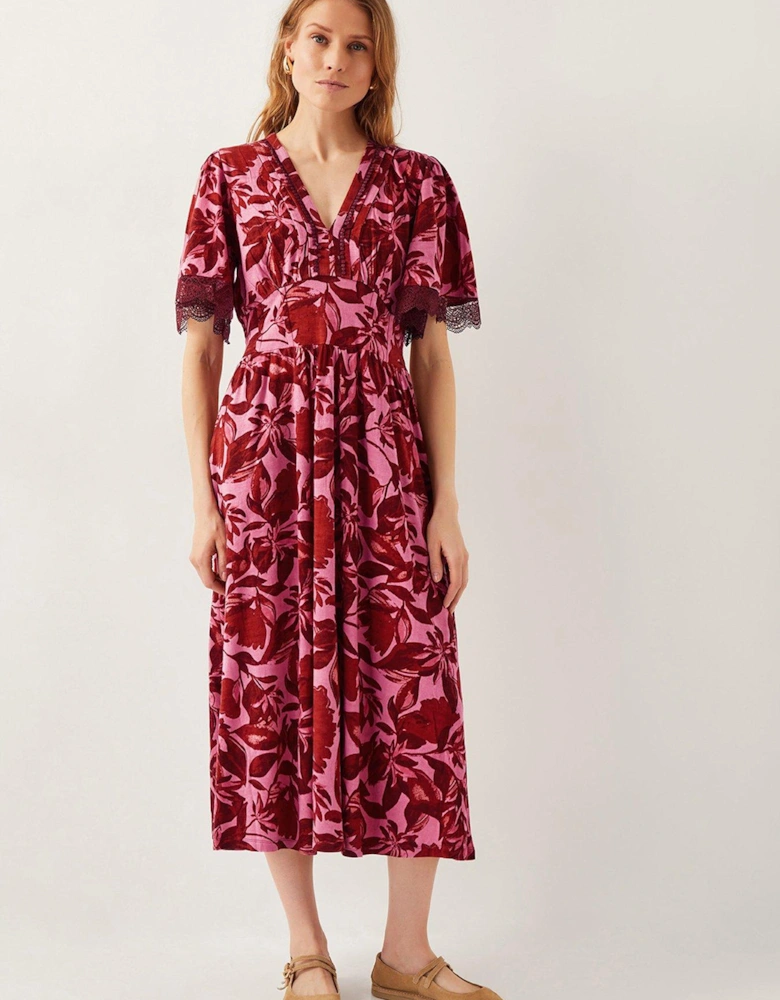 Aimee Print Jersey Dress - Pink