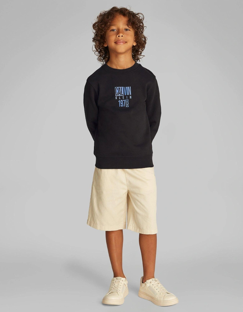 Boys Good Level Graphic Heavyweight Sweat Top - Black