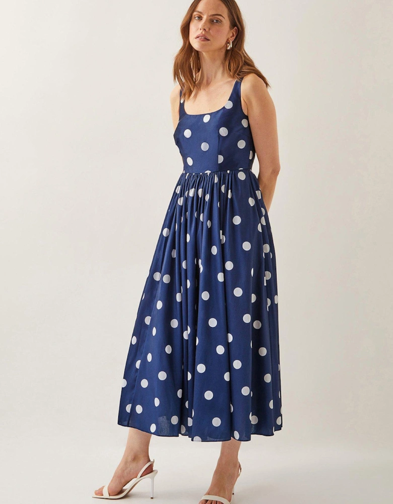 Sicily Spot Dress - Navy