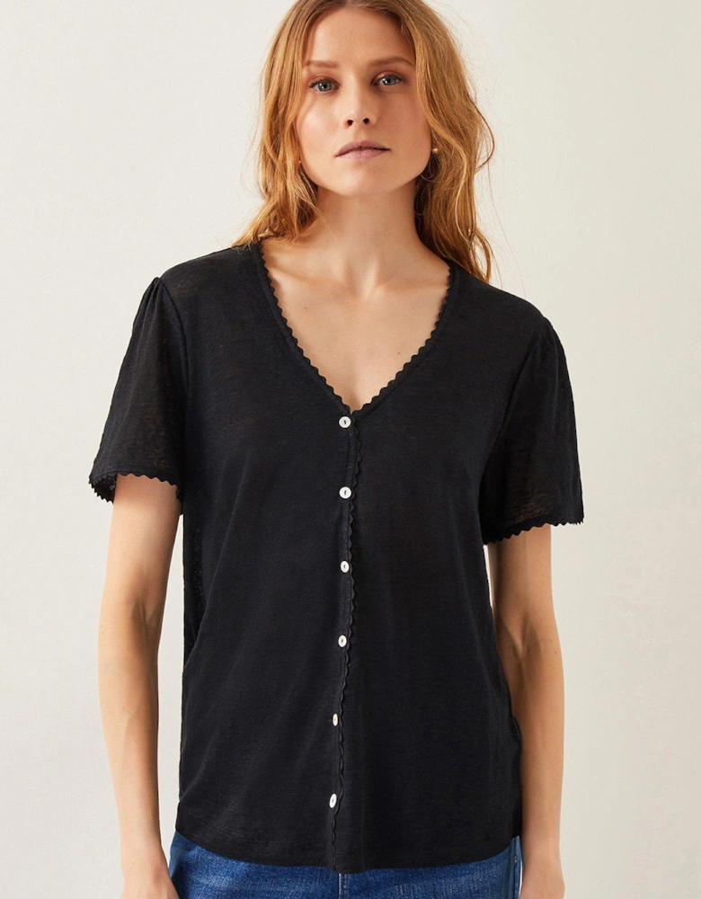 Imogen Linen T-Shirt - Black