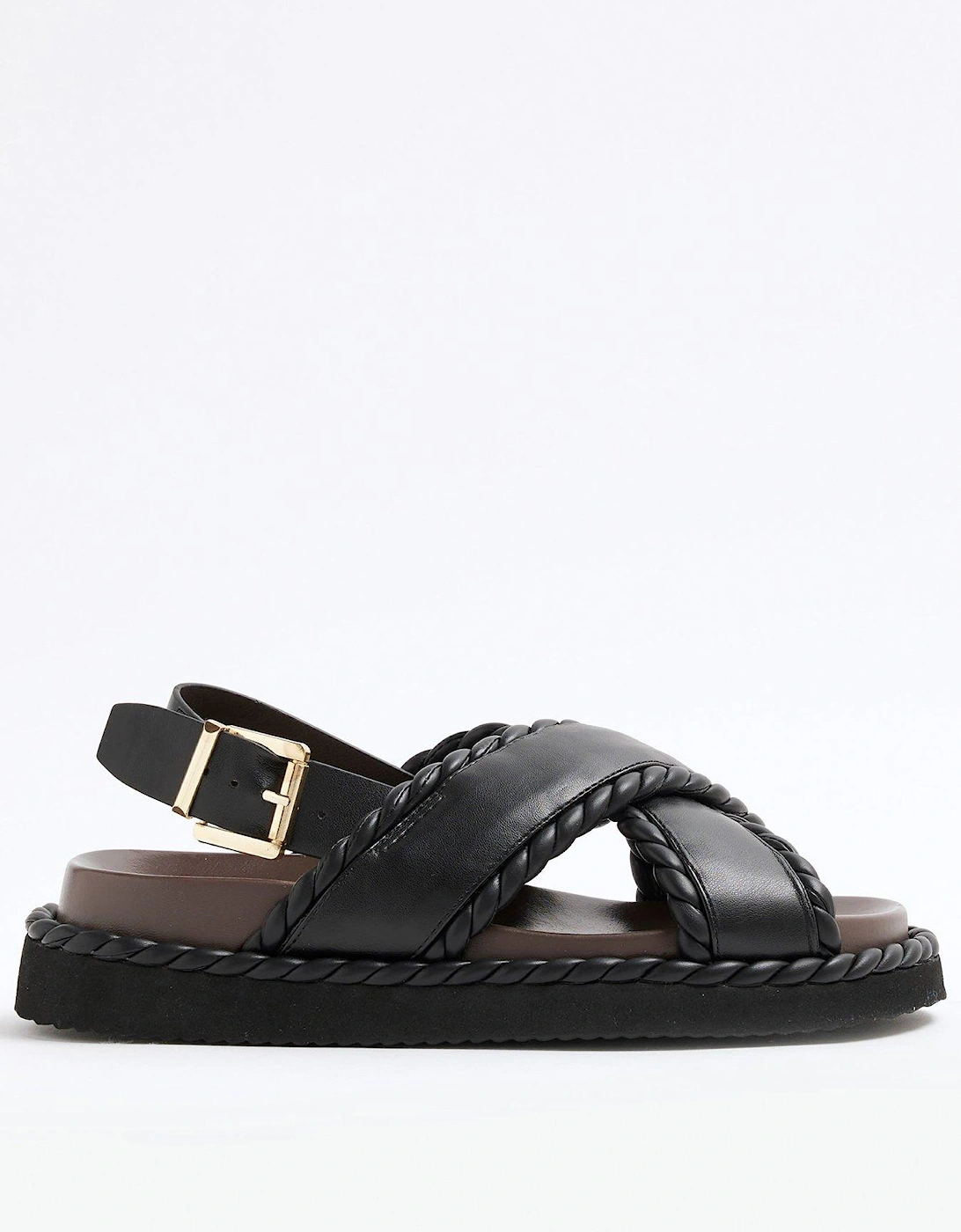 Cross Footbed Sandal - Black, 2 of 1