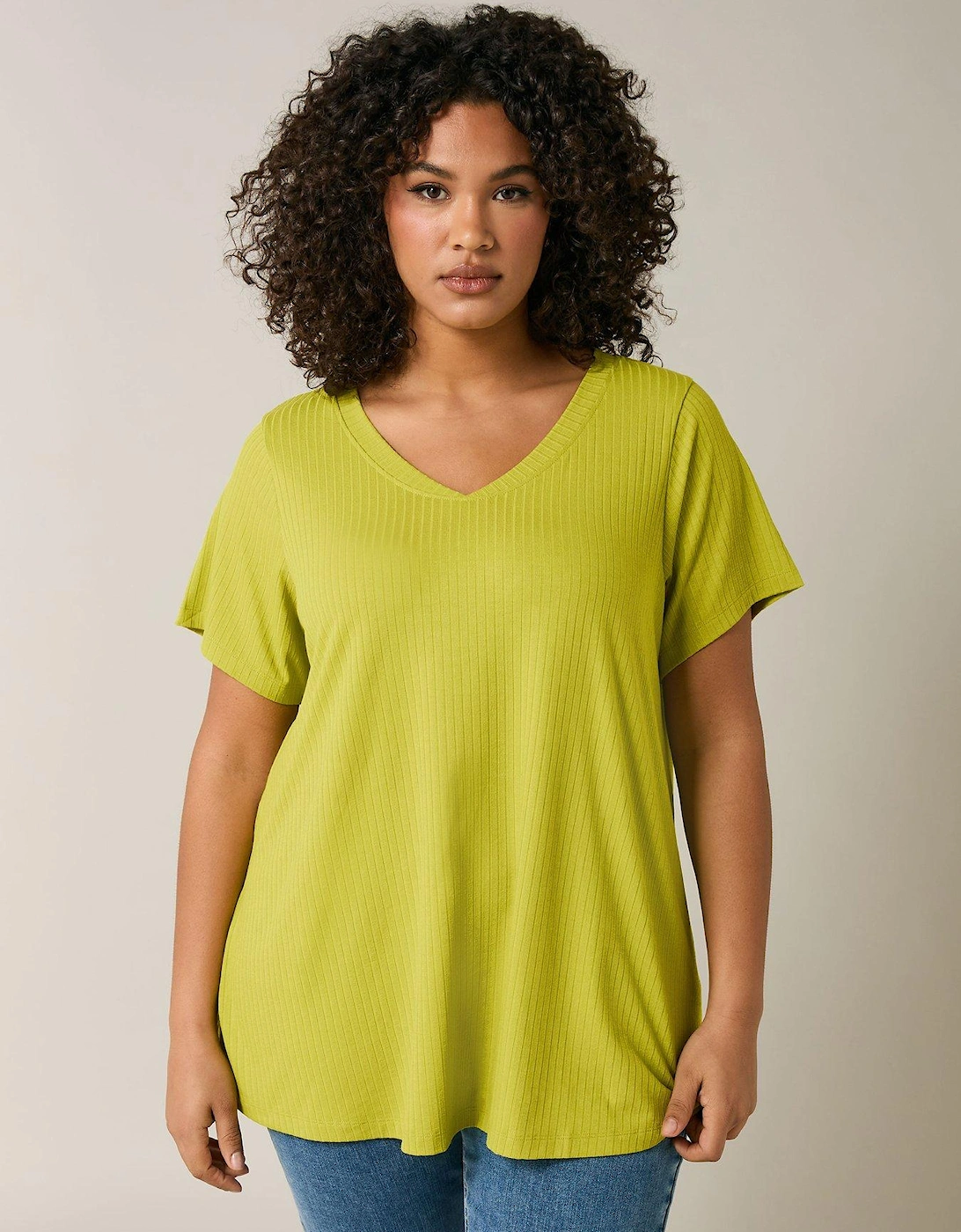 Short Sleeve Ribbed T-Shirt - Green, 2 of 1