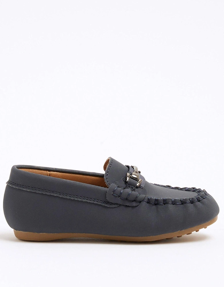 Mini Boys Snaffle Loafers - Navy