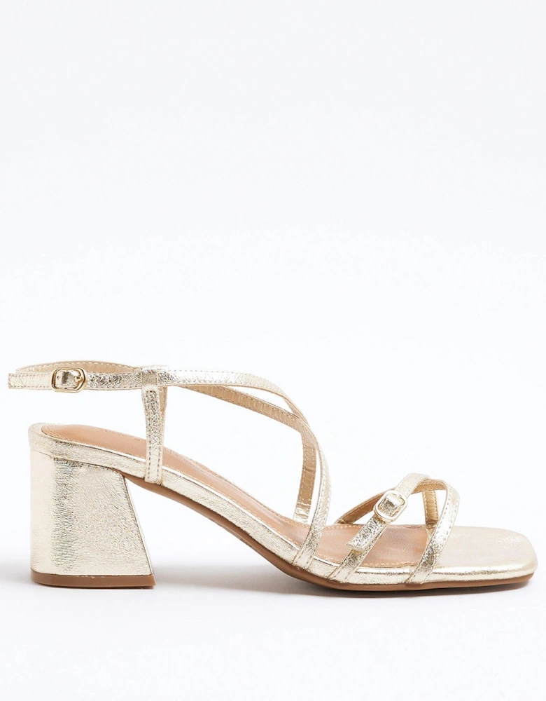 Strappy Block Heel Sandal - Gold