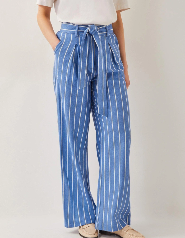 Susan Stripe Trousers - Blue