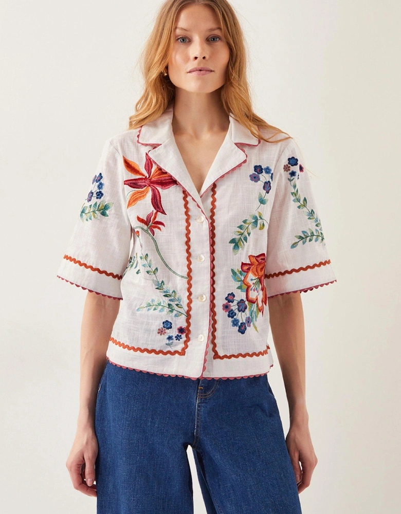 Delphi Embellished Shirt - White