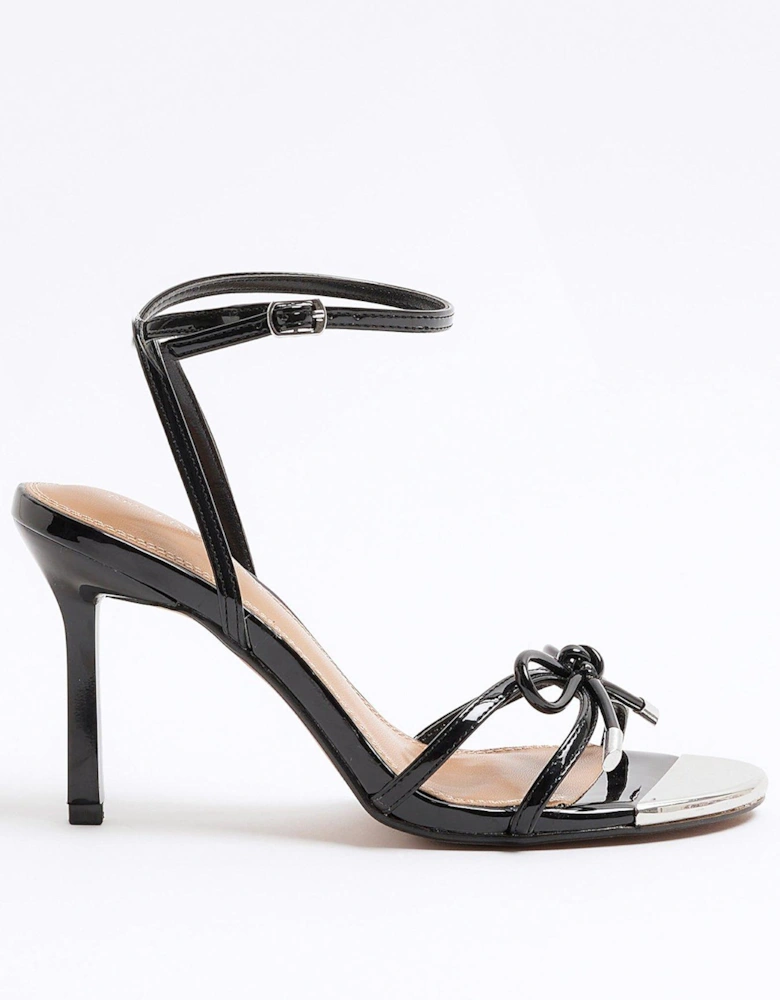 Bow Heeled Sandal - Black