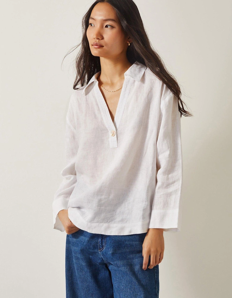 Clover Linen Tee - White