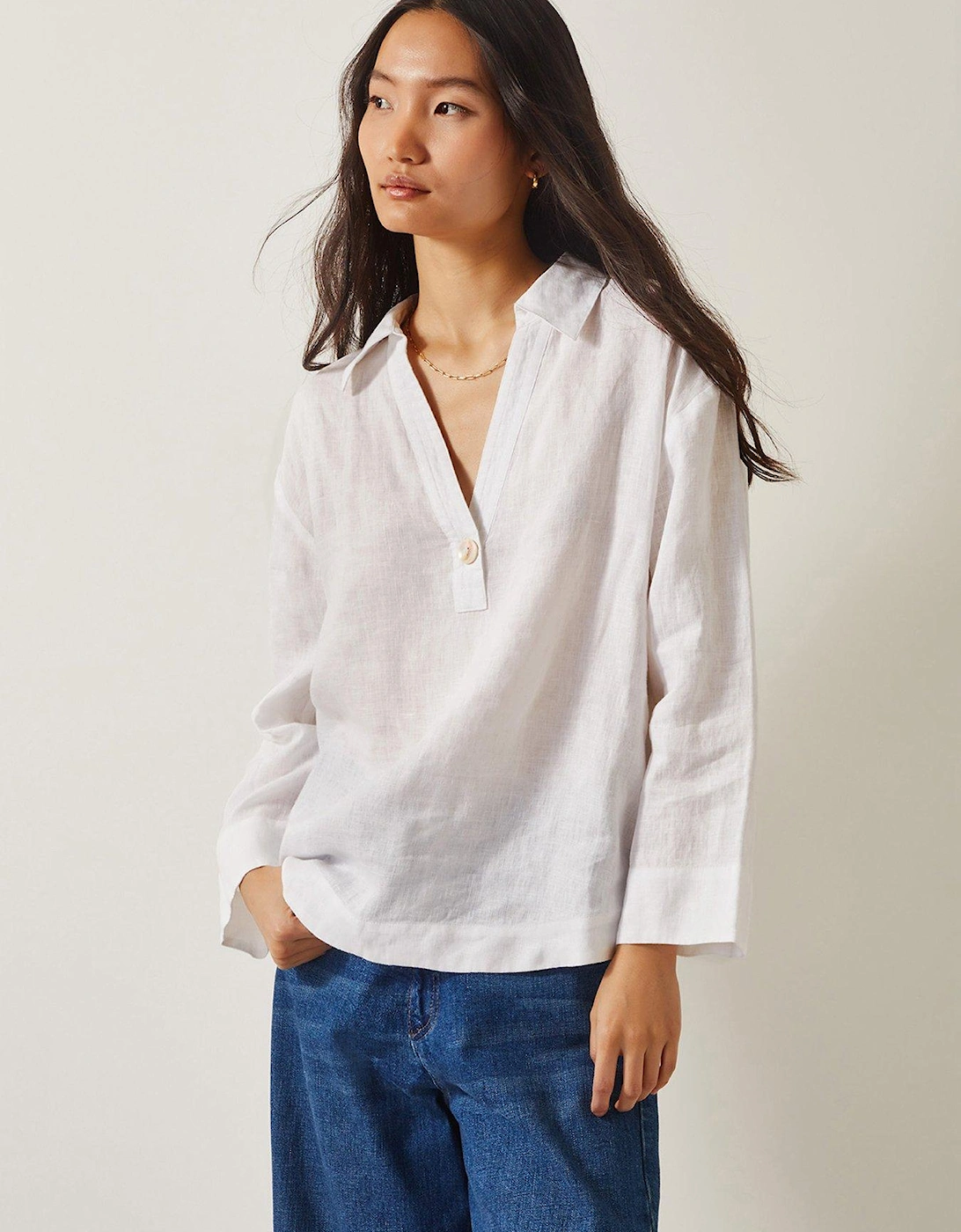 Clover Linen Tee - White, 2 of 1