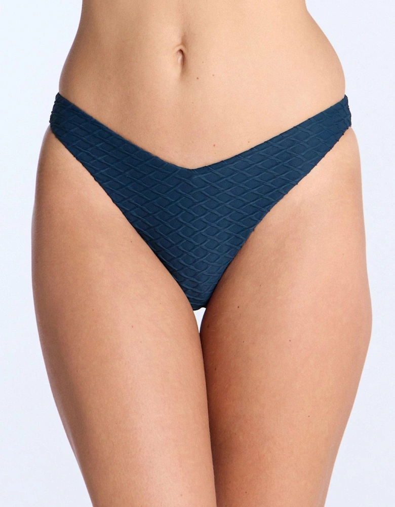 Marguerite Texture Brazilian Brief - Navy