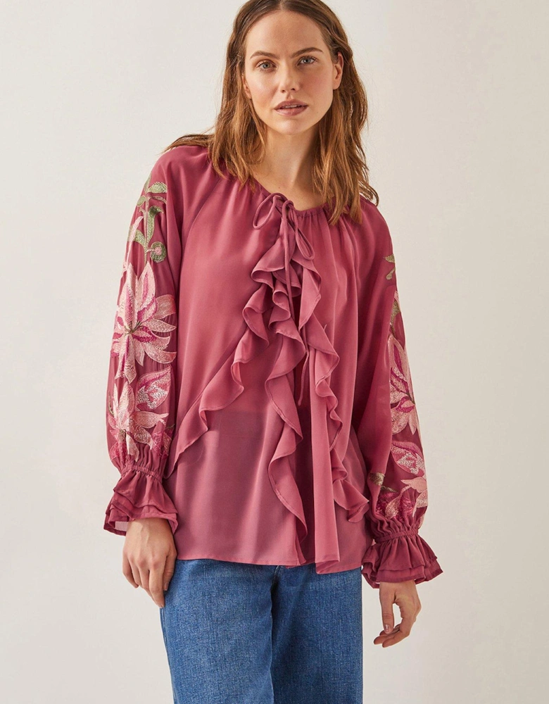 Natalia Embellished Blouse - Pink