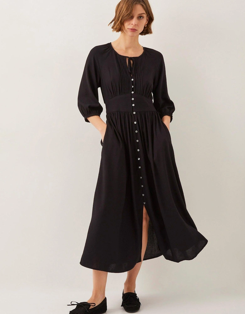 Polly Linen Dress - Black