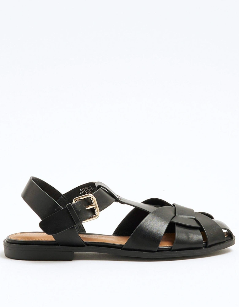 Closed Toe Fisherman Sandal - Black