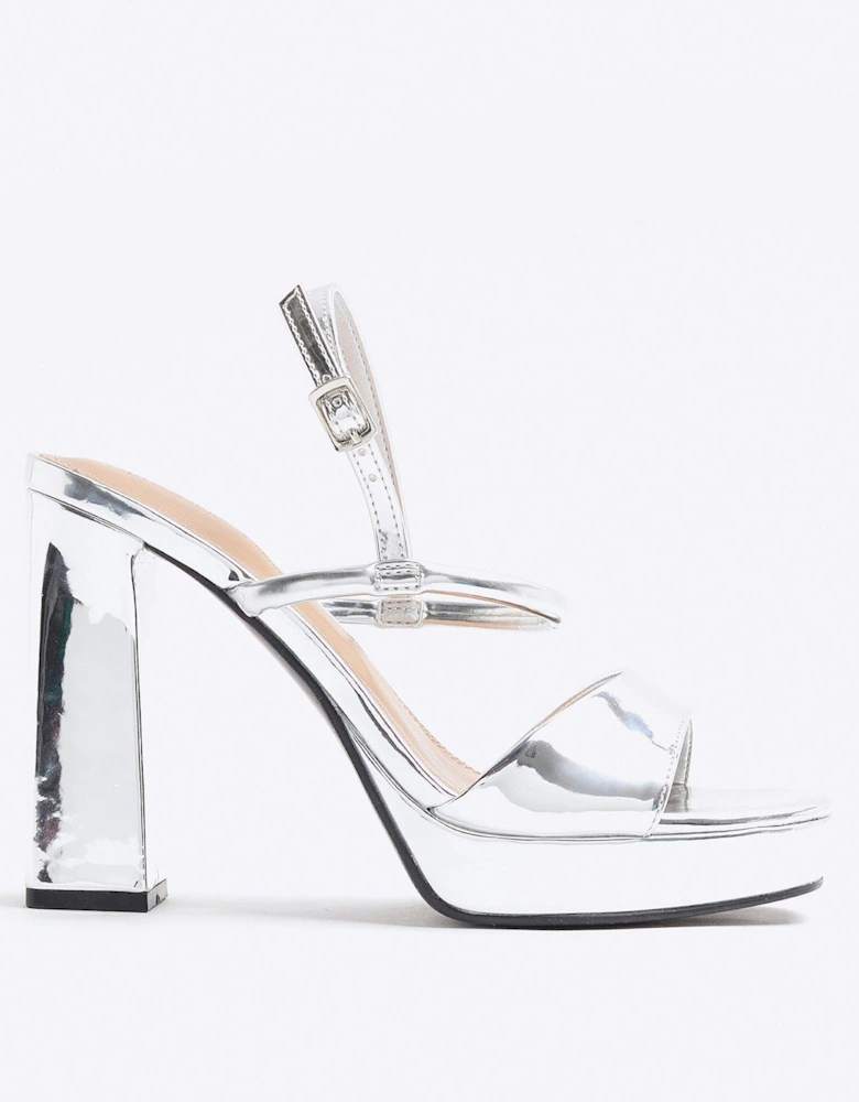 Sling Back Platform - Silver