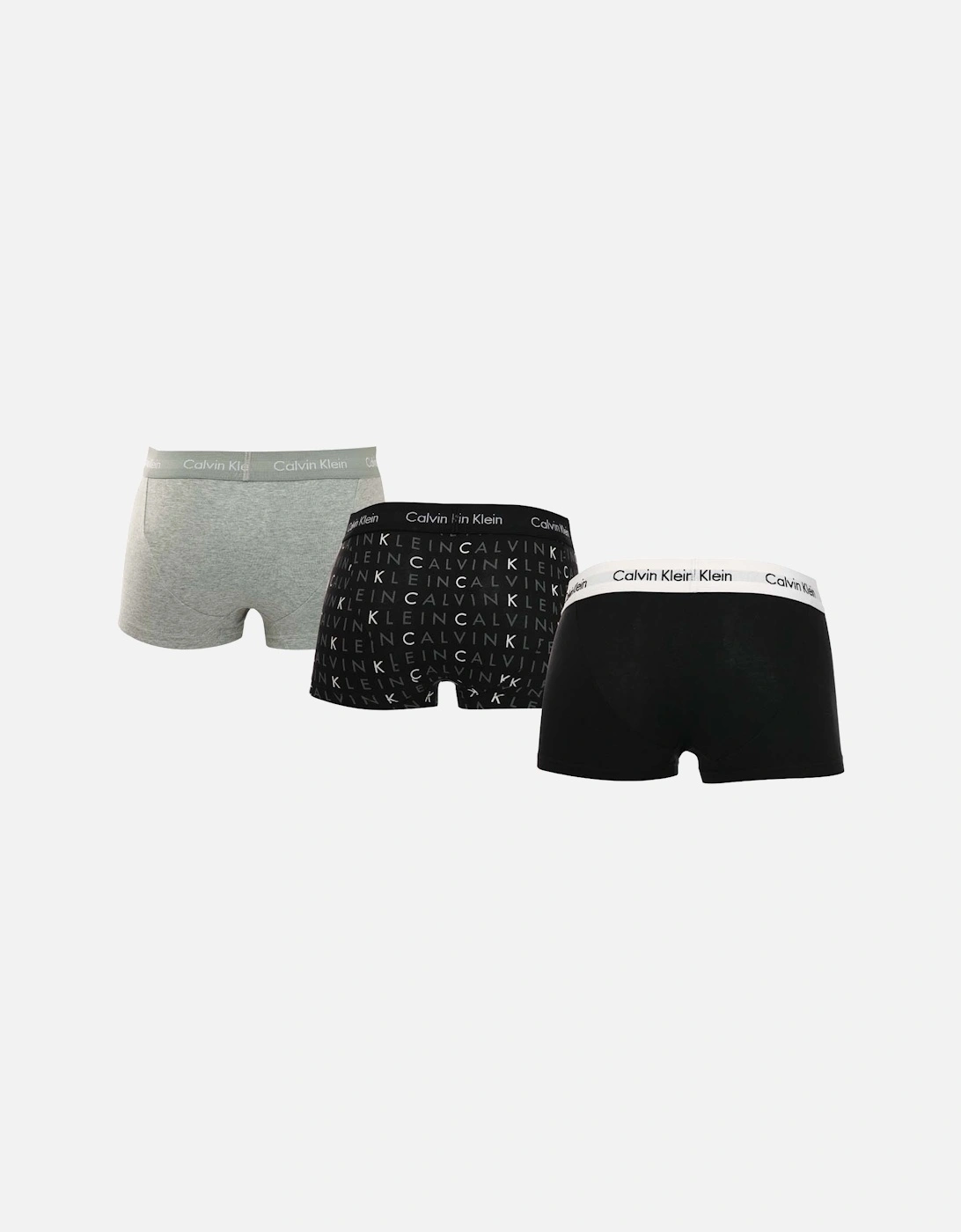 Mens 3 Pack Low Rise Cotton Stretch Trunks