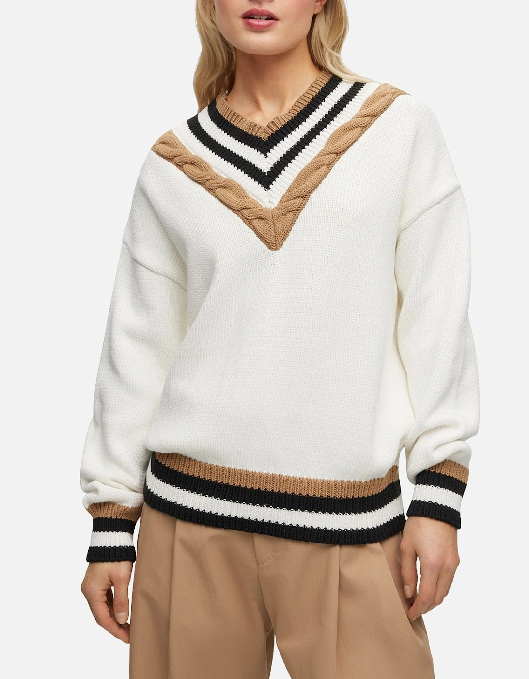 Hugo Boss Womens Falli Sweater - White - Size: 10