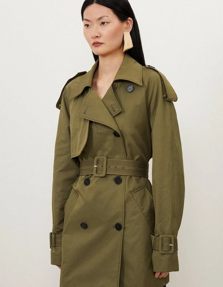 Belted Short Trench Coat