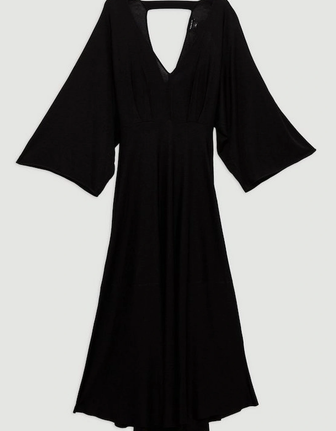 Viscose Blend Slinky Kimono Sleeve Knit Midi Dress