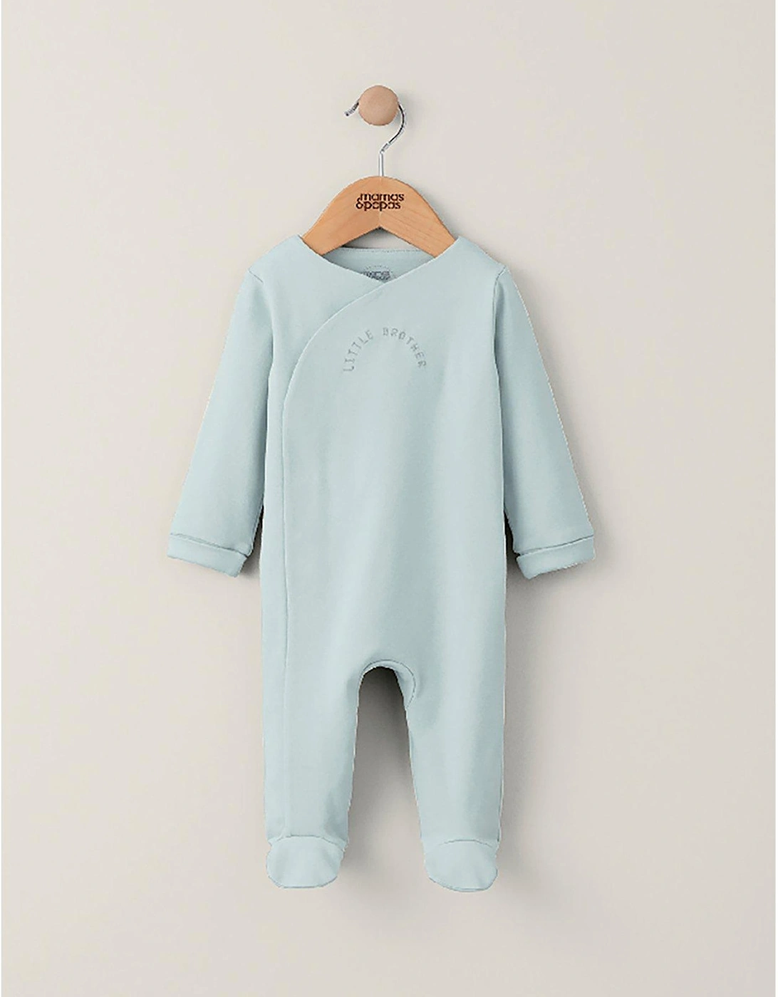 Baby Boys Little Brother Sleepsuit - Blue