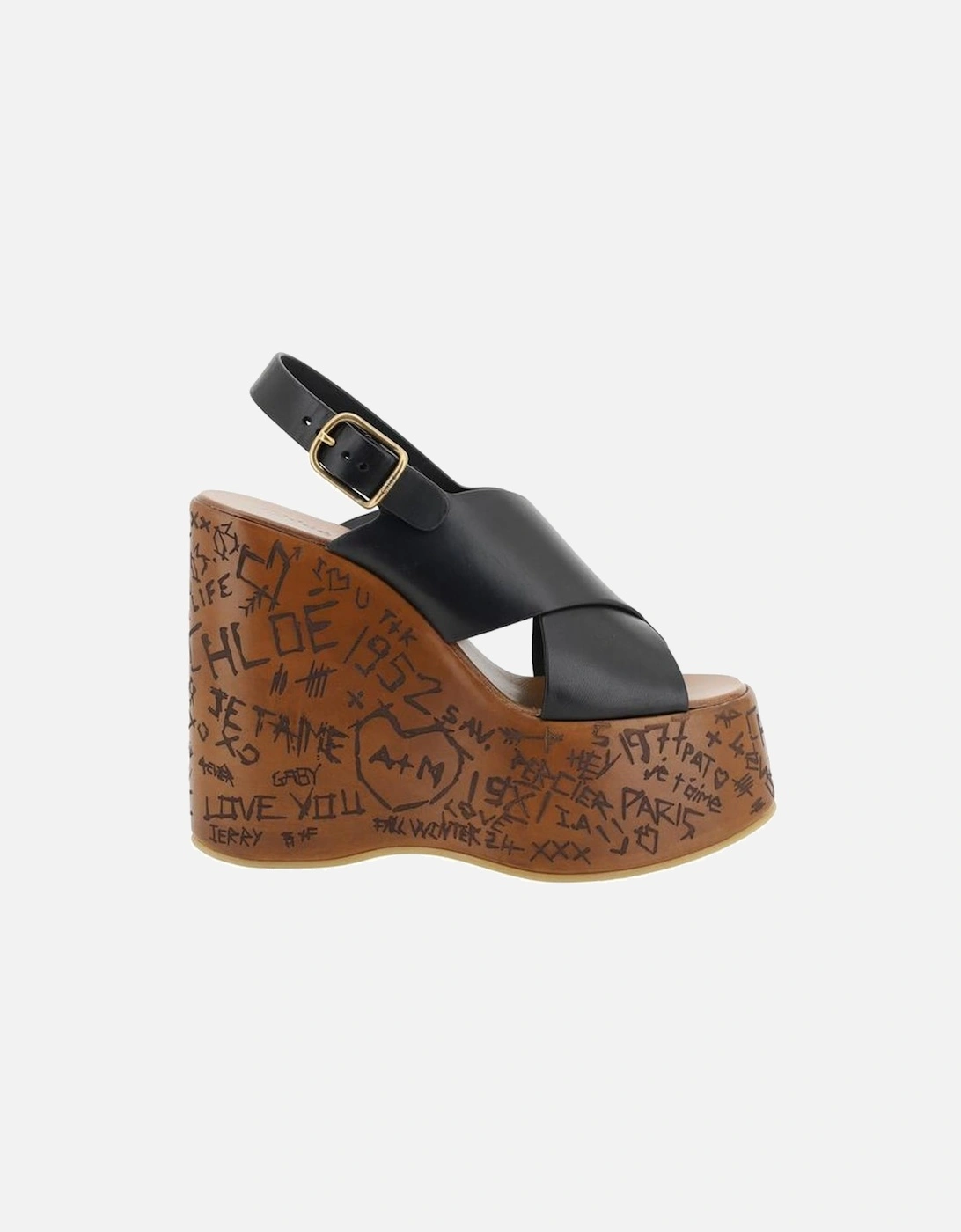 Wide Woven Band Wedge Sandals Women - Black, 5 of 4