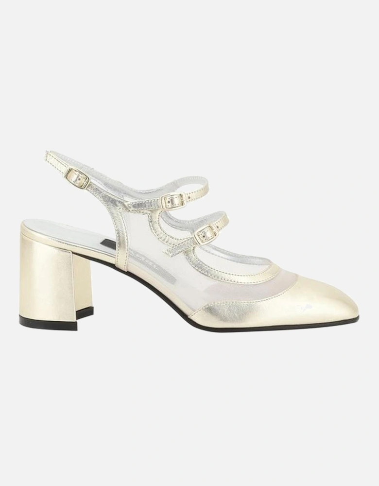 Bananight Leather Pumps with Adjustable Straps Women - Gold