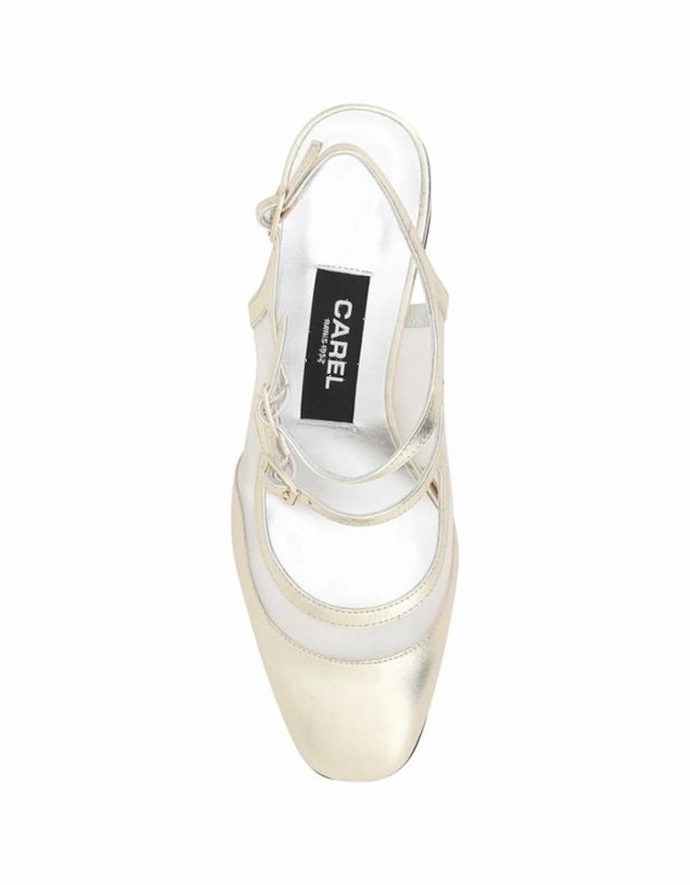 Bananight Leather Pumps with Adjustable Straps Women - Gold