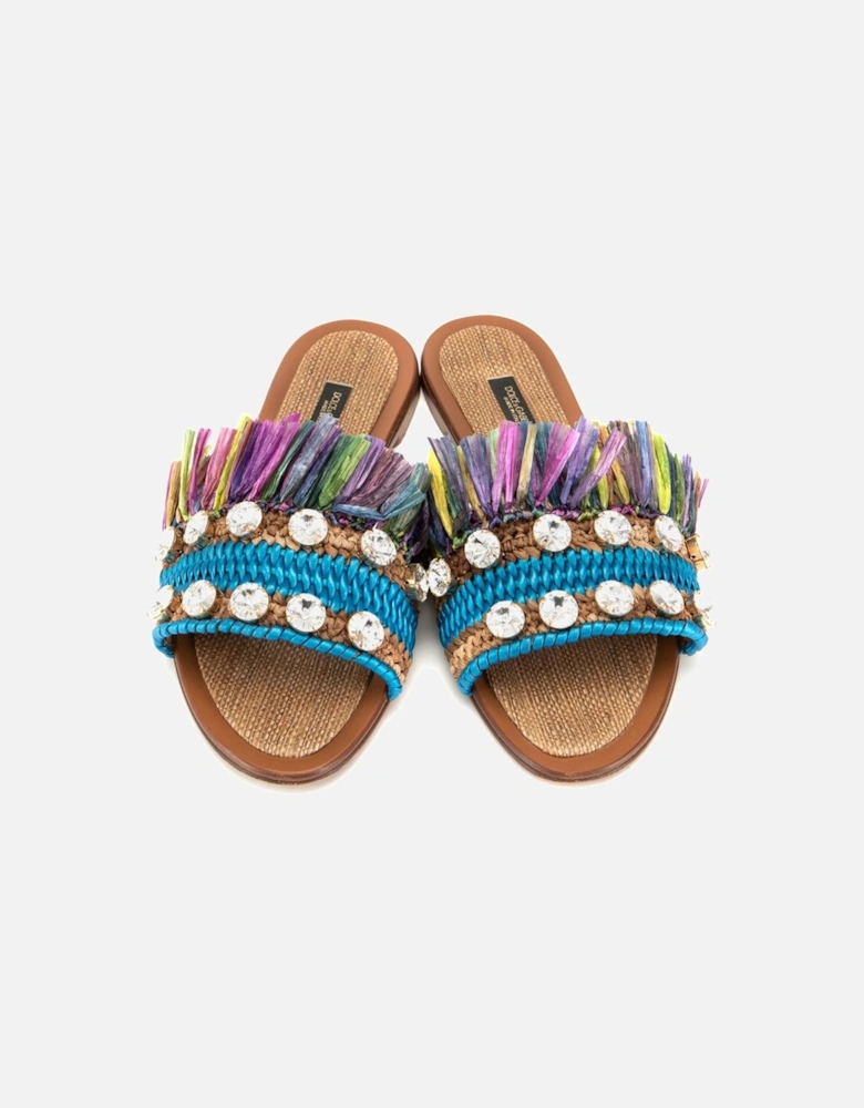 Multicolor Leather Di Lambskin Sandal Women