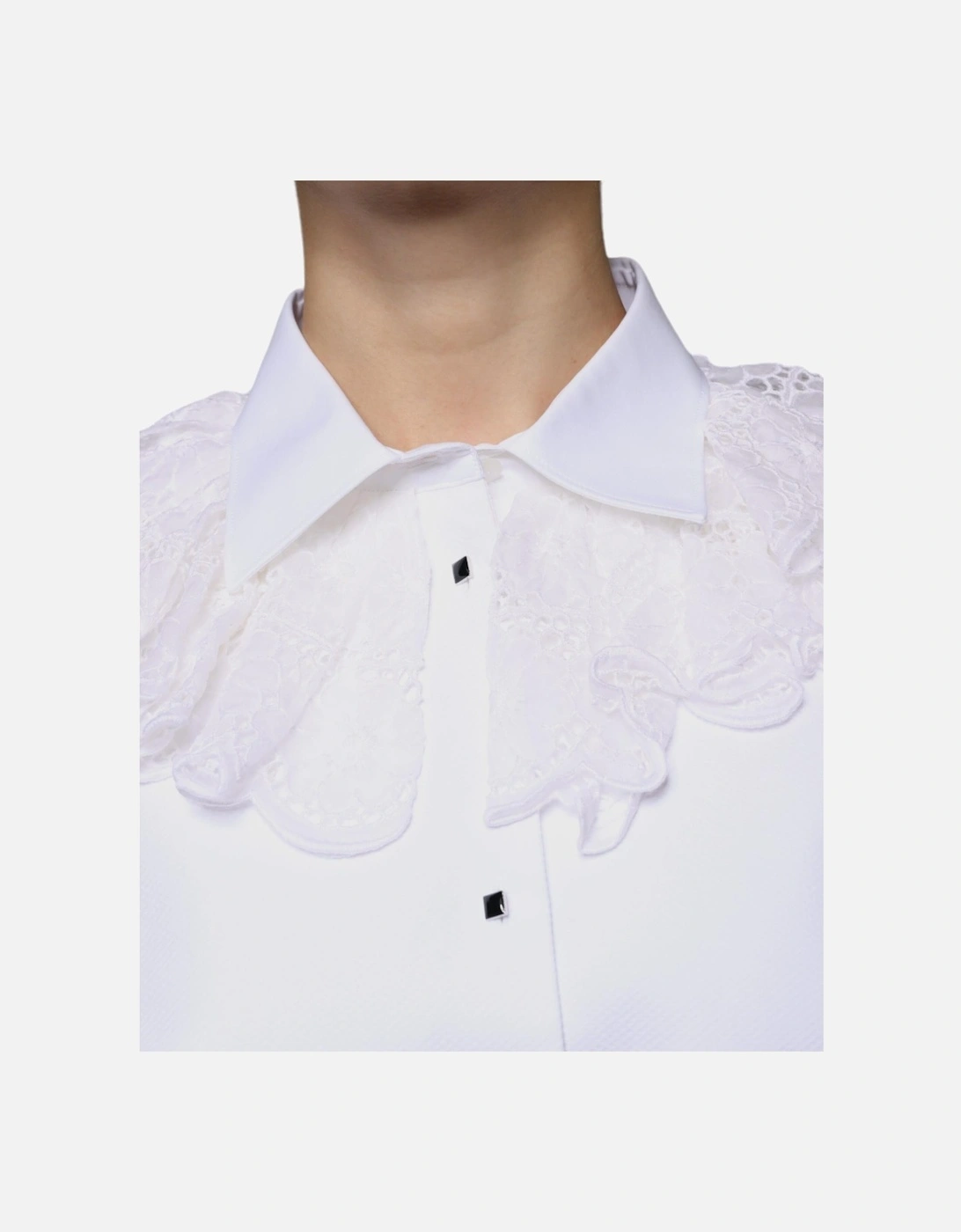 Long Sleeve Cotton Silk Collared Blouse Top Women - White T-Shirts