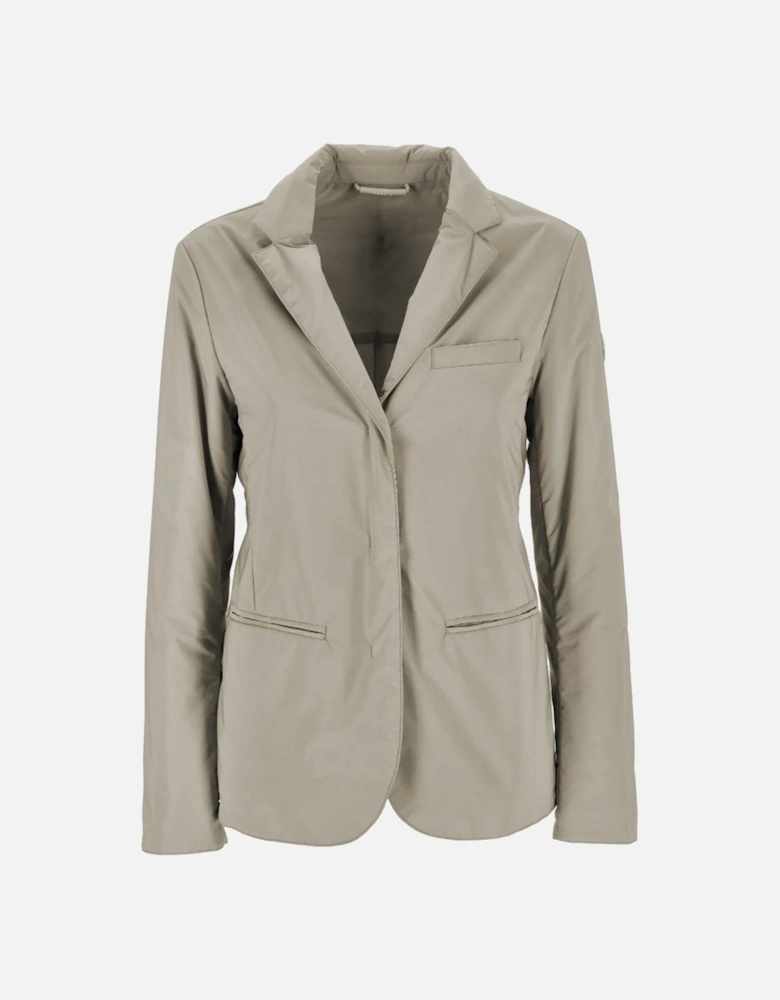 Water-Repellent Jacket with Snap Closure and Pockets Women - Beige