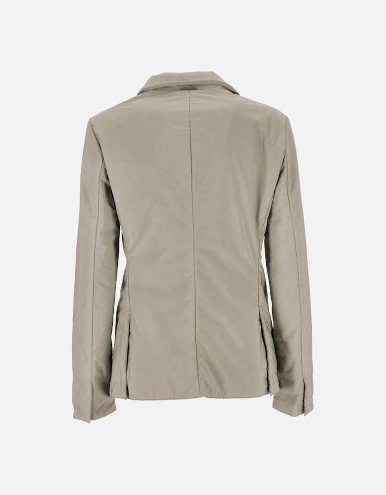 Water-Repellent Jacket with Snap Closure and Pockets Women - Beige