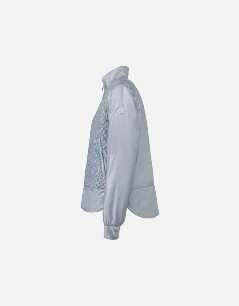 Nylon Jacket with Quilted Check Pattern Women - Light Blue Jackets