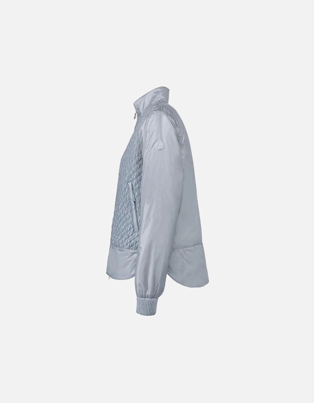 Nylon Jacket with Quilted Check Pattern Women - Light Blue Jackets
