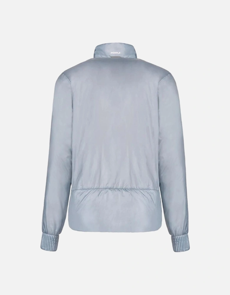 Nylon Jacket with Quilted Check Pattern Women - Light Blue Jackets